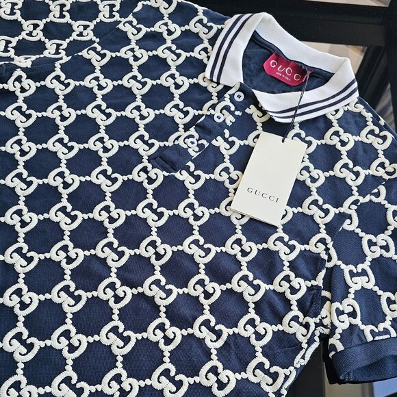 Gucci Polo Navy and White - Picture 1 of 2